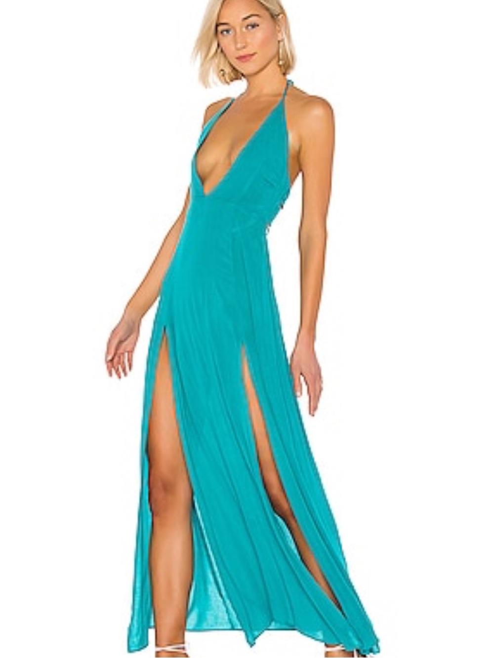 Superdown Arina Teal Maxi Dress Size Small